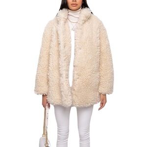 EWE BETTER BELIEVE IT FUZZY SHERPA COAT